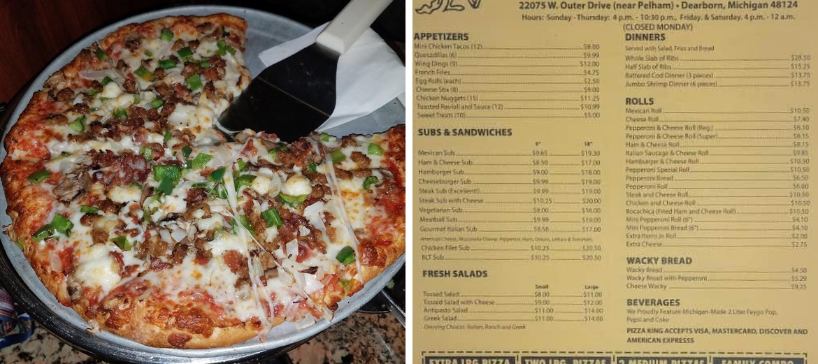 Pizza King Menu